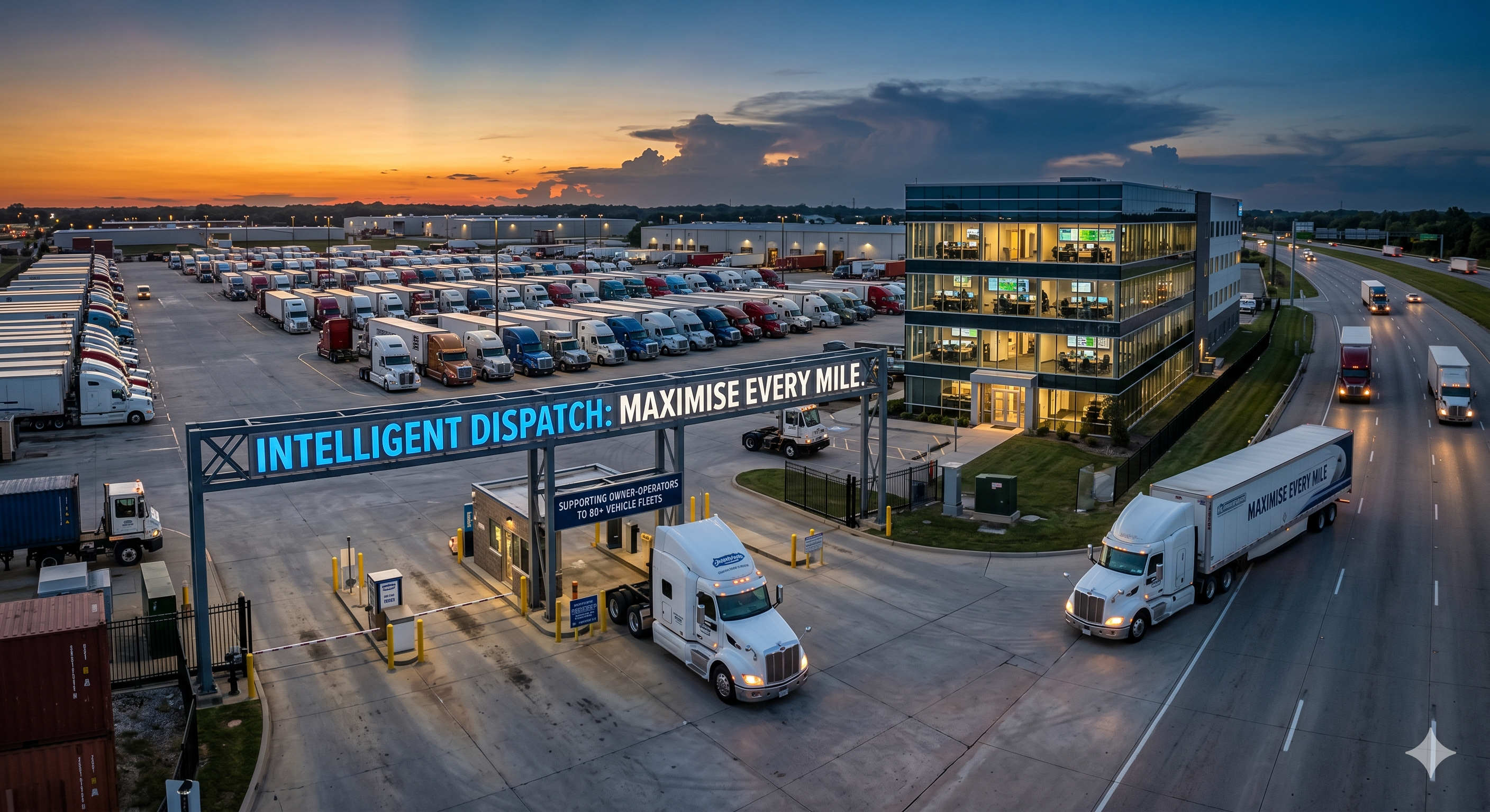 Dispatcher managing truck fleet operations