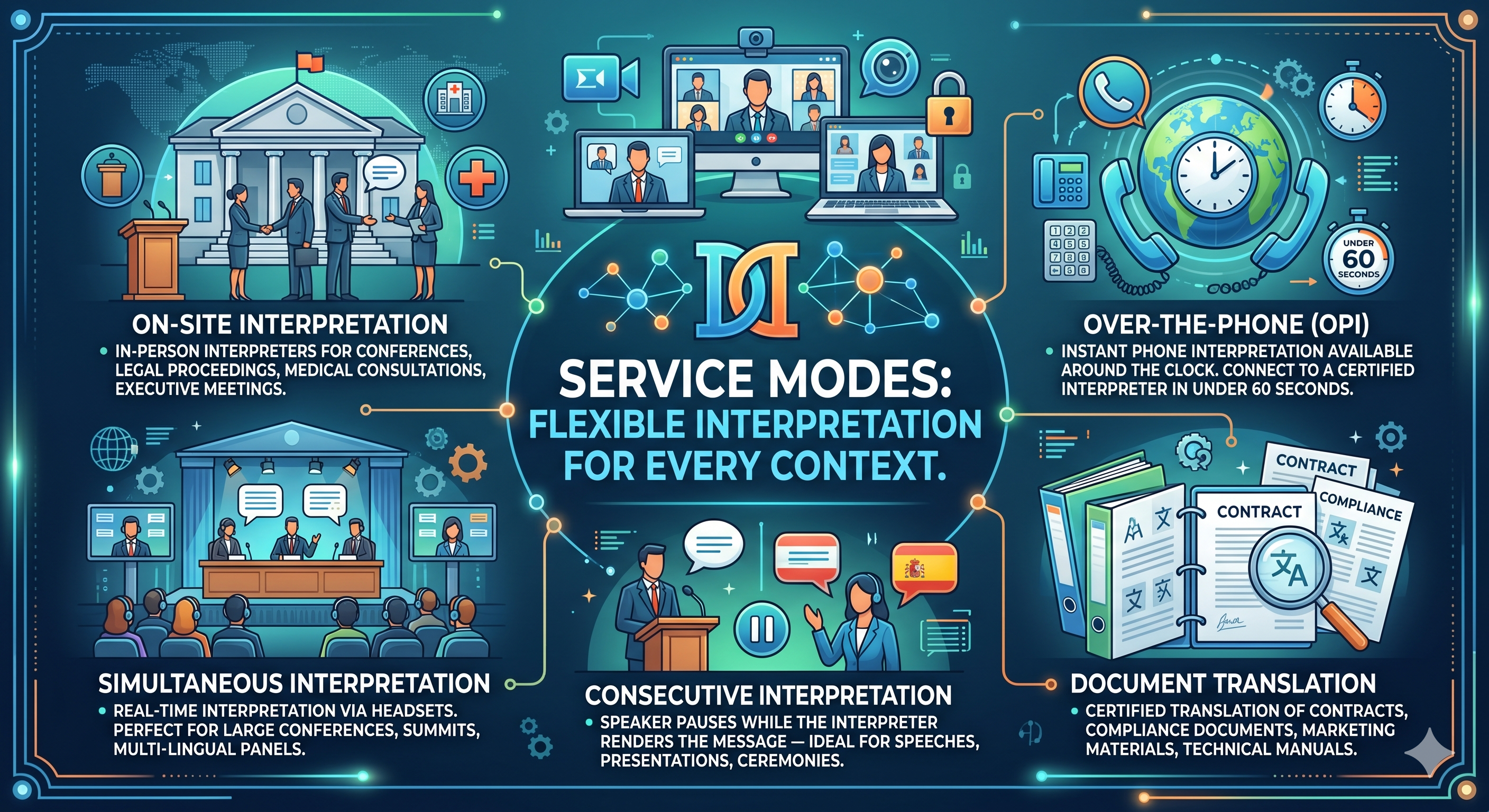 Service Modes: Flexible Interpretation for Every Context Infographic